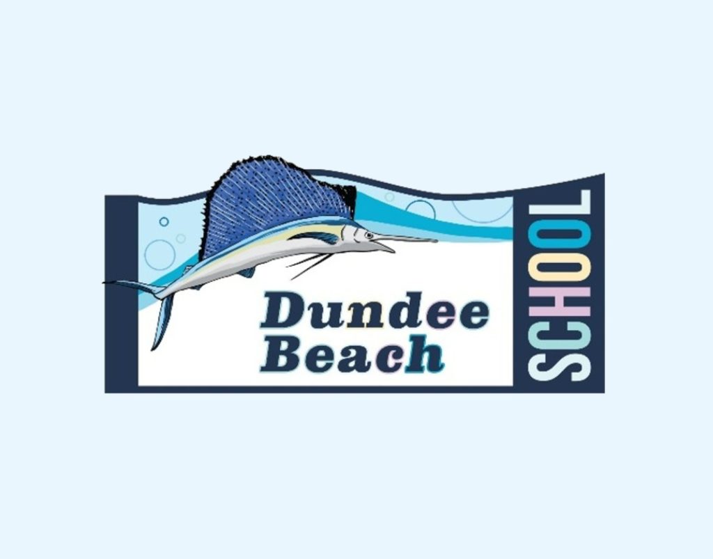 Dundee Beach School logo, a sailfish over the school name